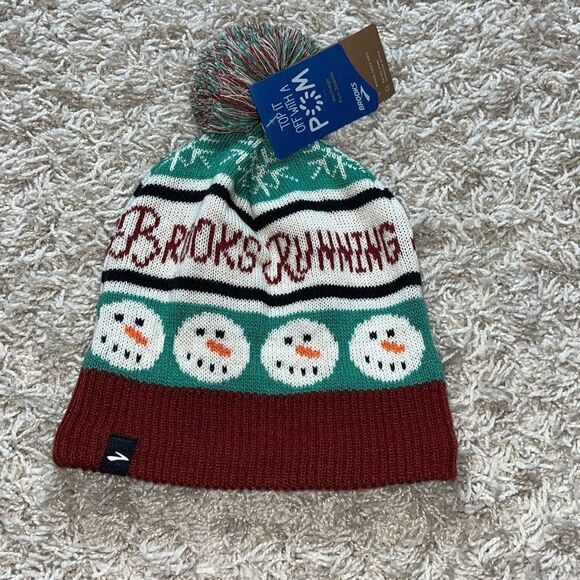 NWT Brooks Run Merry Pom Beanie Unisex Running F22 Style 280748 Knit - Brand New - Picture 1 of 12
